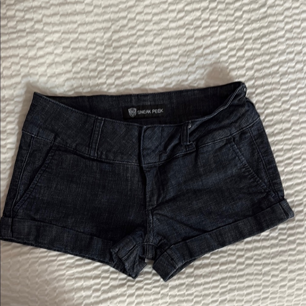 Sneak Peek Black Jean Shorts Tailored Fit